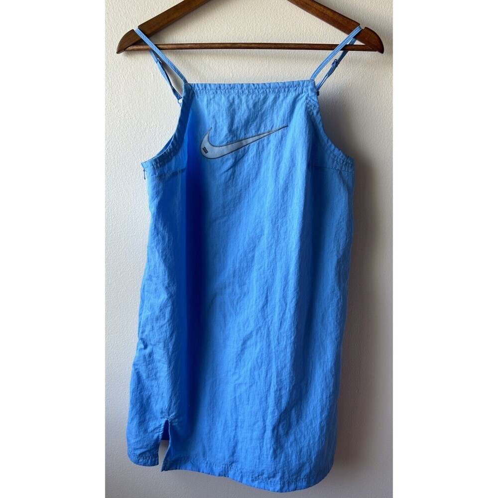Nike light blue mini dress with silver swoosh